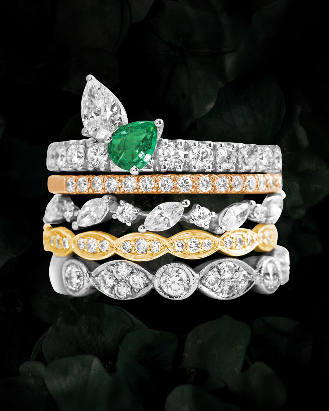 Custom 18kt gold and diamond wedding bands. FRIDA | Fine Jewellery.