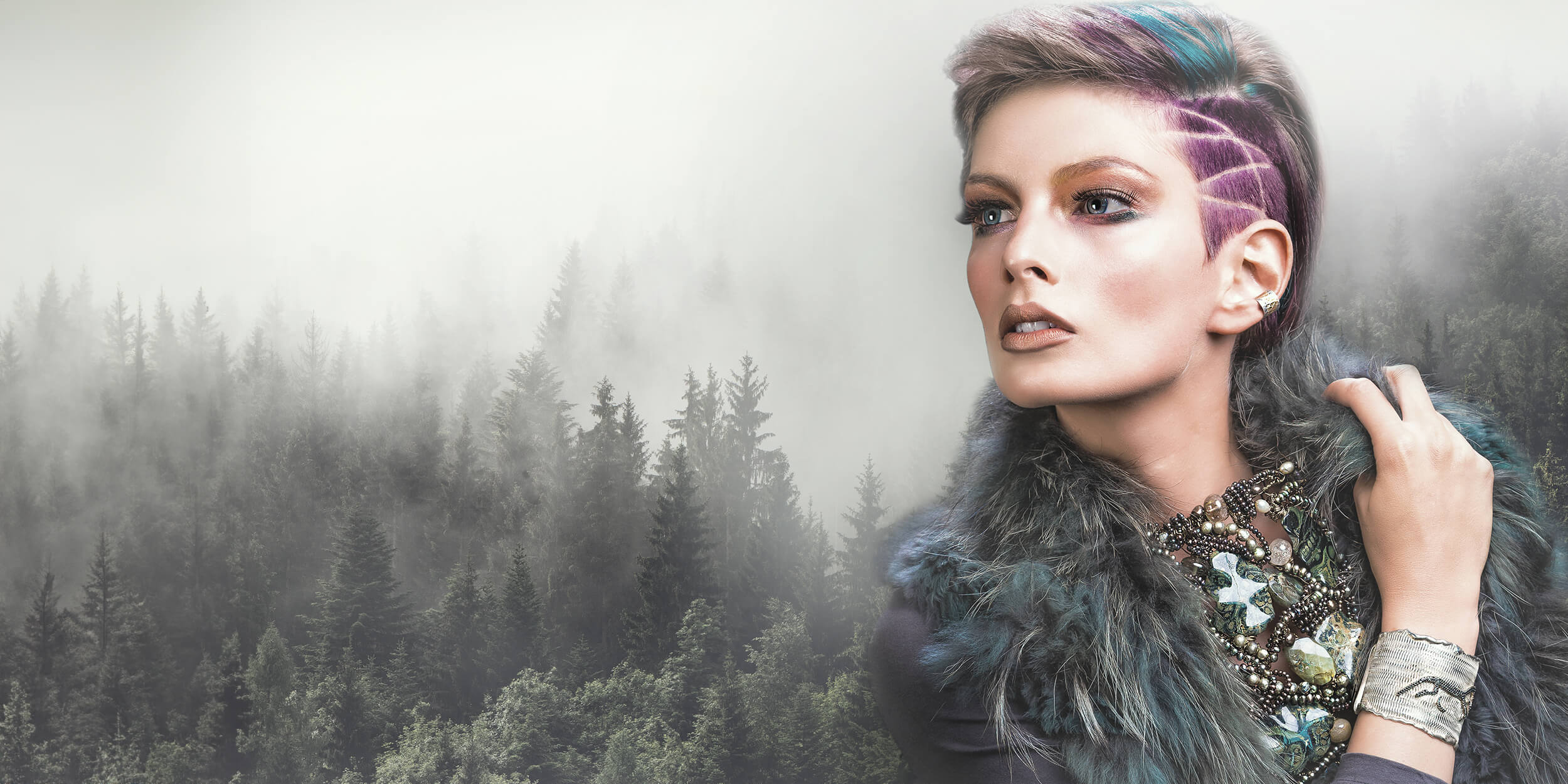 Custom designed indigenous inspired jewellery. Forest neck sculpture. Emma Lamb | Caribou Collection. FRIDA | Fine Jewellery.