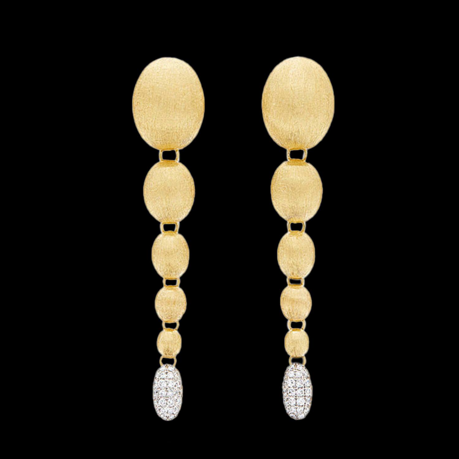 18kt yellow gold Ivy Nanis dangle earrings with diamonds | Italian brand. FRIDA | Fine Jewellery.