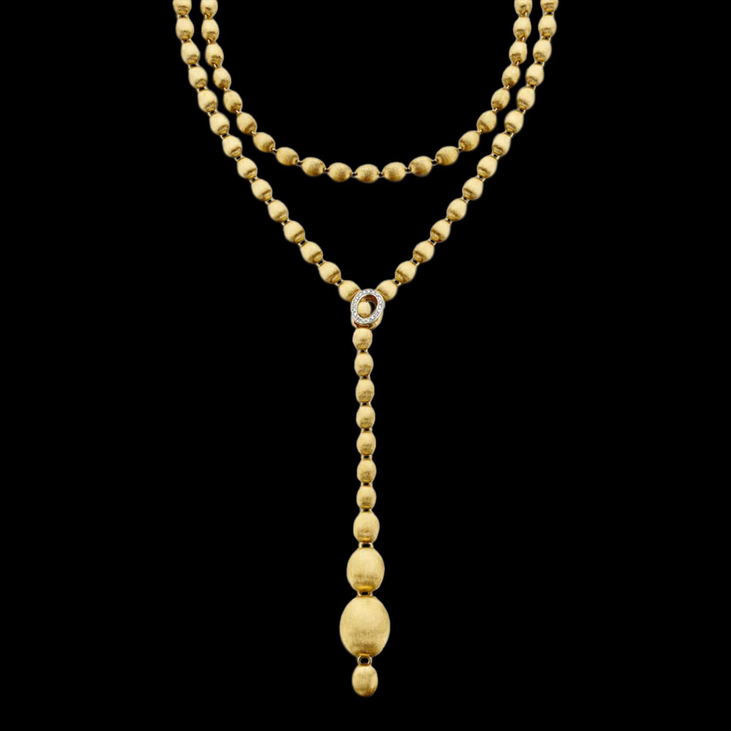 18kt yellow gold large convertible Ivy Nanis statement necklace. Lariat | Italian Brand. FRIDA | Fine Jewellery.