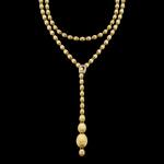 18kt yellow gold large convertible Ivy Nanis statement necklace. Lariat | Italian Brand. FRIDA | Fine Jewellery.