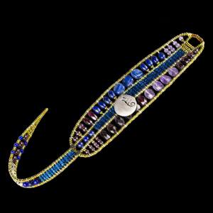 Blue Evolution bracelet with lapiz lazuli, garnet, amethyst, kyanite, Murano glass beads and silver. View 2. Featured Brand | ZIIO. FRIDA | Fine Jewellery.