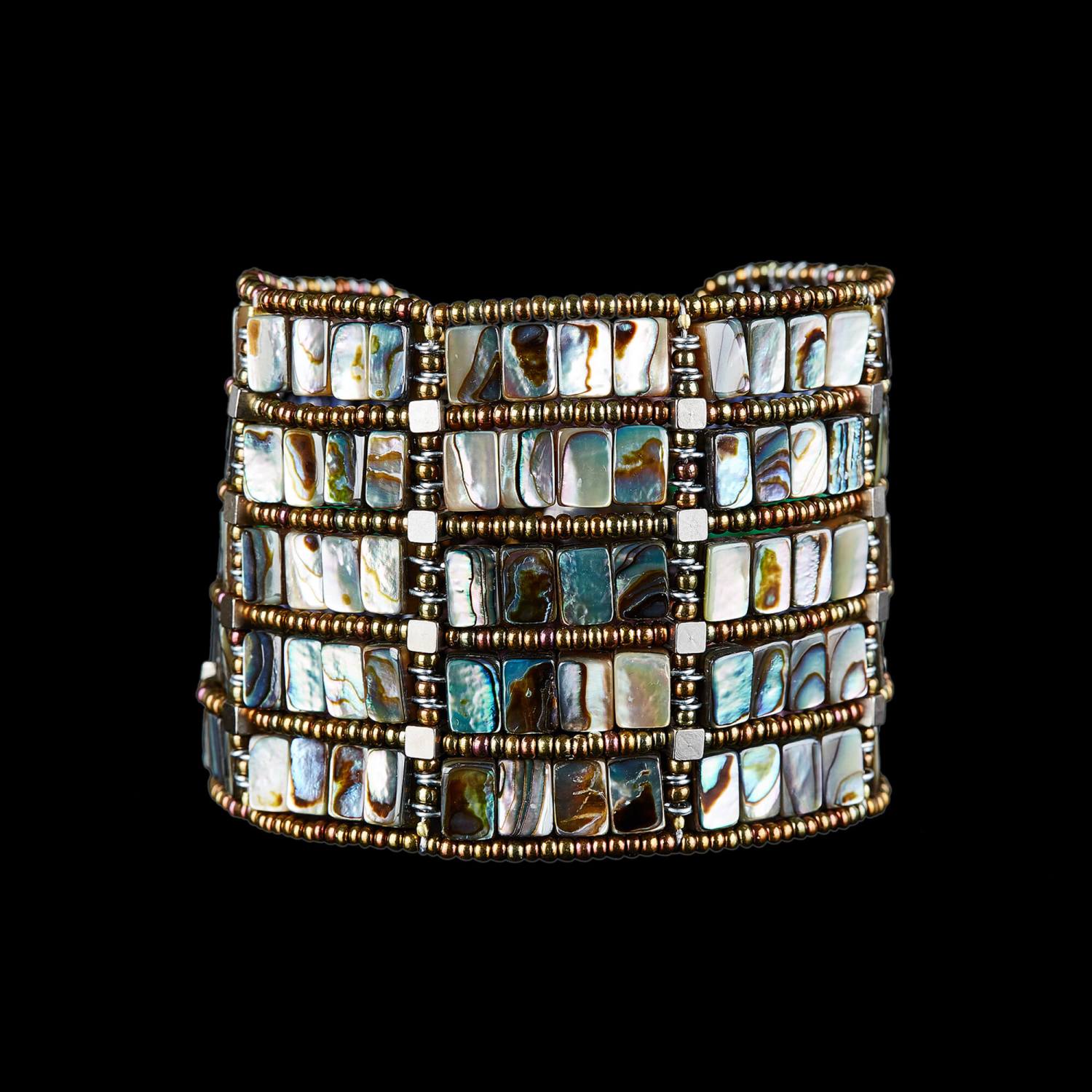 Handmade Italian bracelet with abalone, silver and murano glass beads | ZIIO. Featured brand. FRIDA | Fine Jewellery.