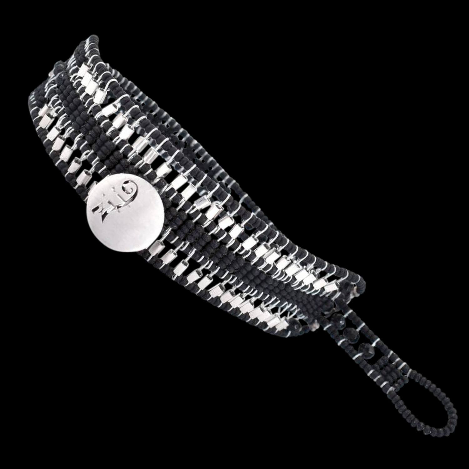 Men's black tourmaline Evolution bracelet with Murano glass beads and silver. Featured Brand | ZIIO. FRIDA | Fine Jewellery.