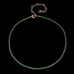 Custom 18kt pink gold tennis necklace with 4ct Columbian emeralds. FRIDA | Fine Jewellery.