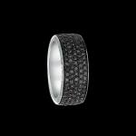 Custom 18kt white gold and black rhodium men's wedding band with black and white diamonds | Engagement. FRIDA | Fine Jewellery.