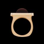Custom 18kt pink gold ring with a custom-cut tourmaline and diamonds. Profile. FRIDA | Fine Jewellery.