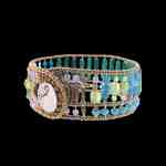 Astraea Thin Mare bracelet with malachite, amethyst, peridot and Murano glass beads. Back. Featured Brand | ZIIO. FRIDA | Fine Jewellery.