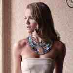 Cleopatra Pastel statement necklace with semi-precious stones, pearls and Murano glass beads. Model. Featured Brand | ZIIO. FRIDA | Fine Jewellery.