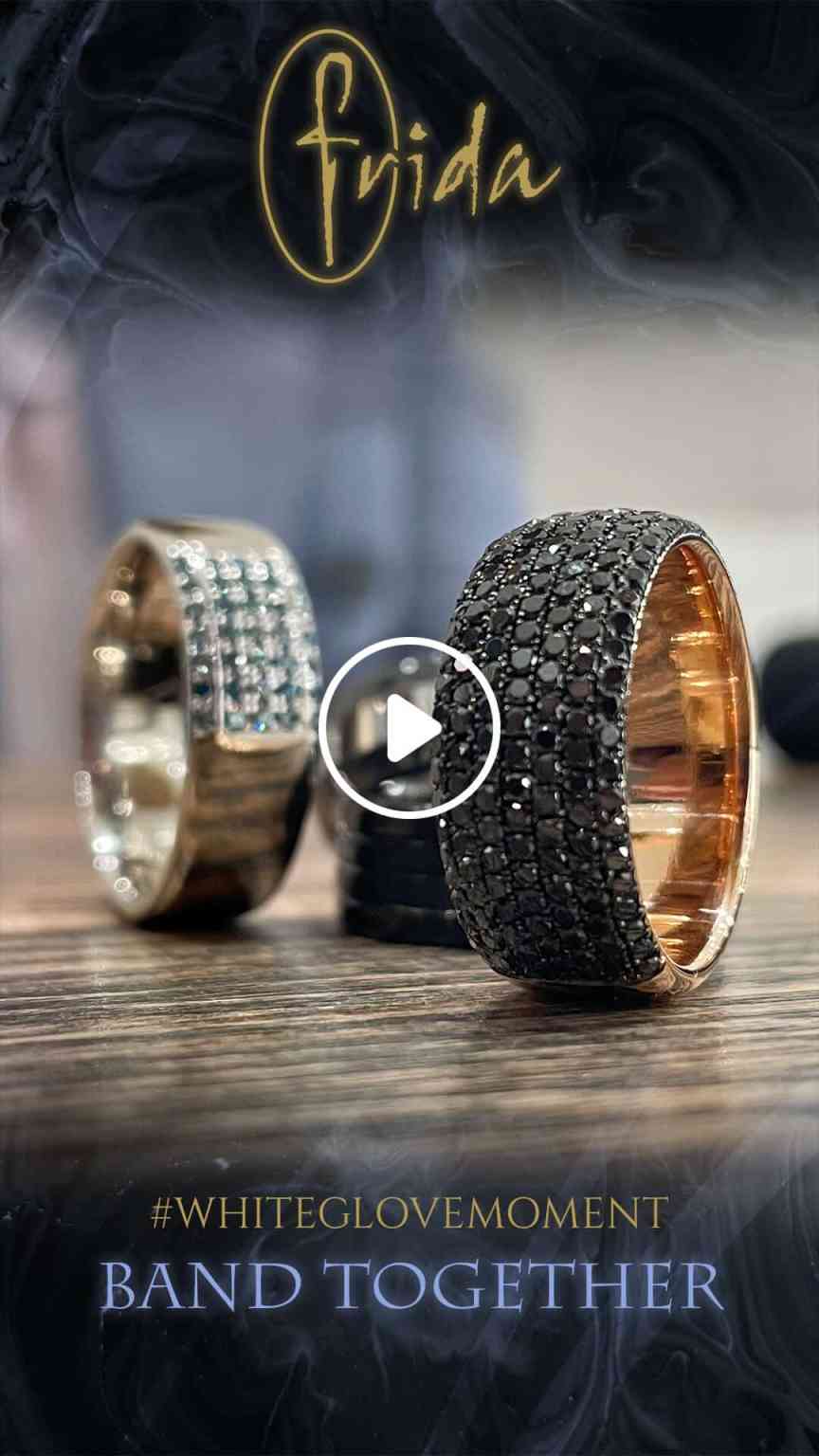 Men’s and gender neutral diamond wedding bands. White Glove Moment. FRIDA | Fine Jewellery Men's and gender neutral diamond wedding bands. White Glove Moment. FRIDA | Fine Jewellery.