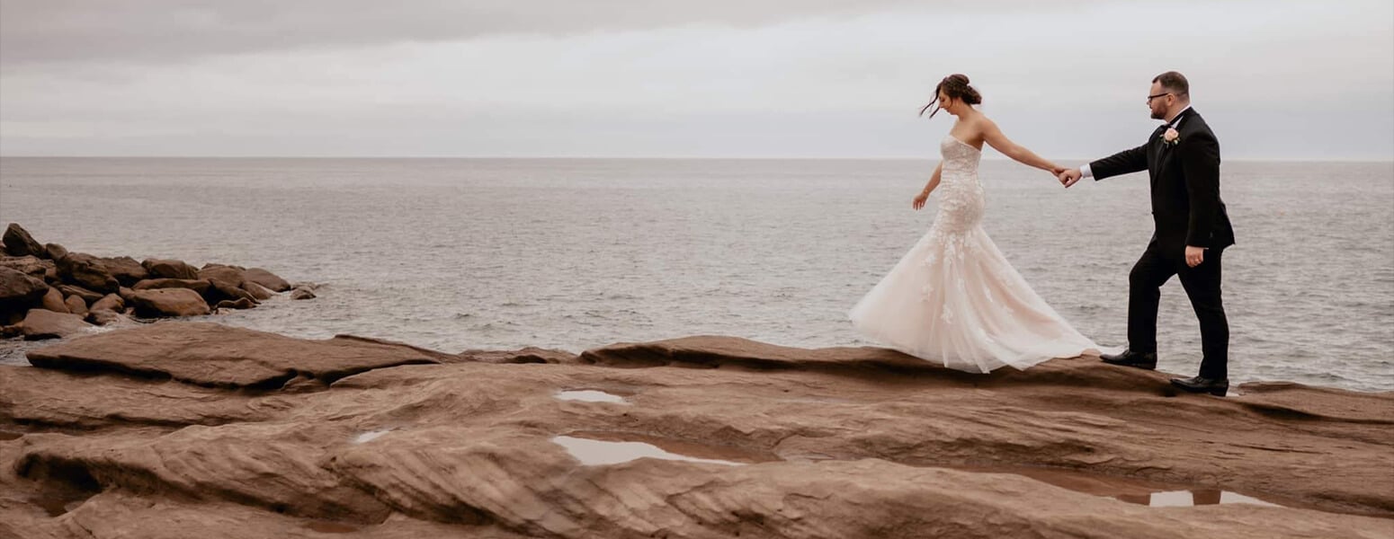 Frida Custom Engagement Ring Clients. Landscape. FRIDA | Fine Jewellery. Nova Scotia.