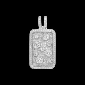 Custom 18kt white gold statement dog tag pendant. FRIDA | Fine Jewellery.